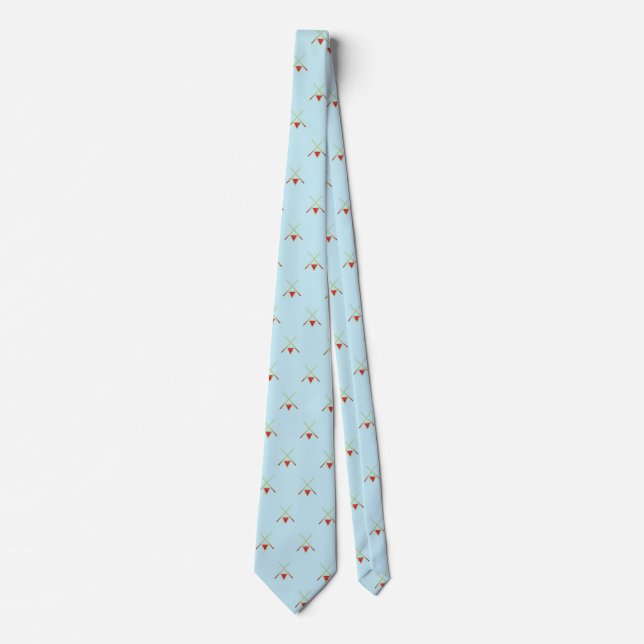 pool billiards on blue tie (Front)