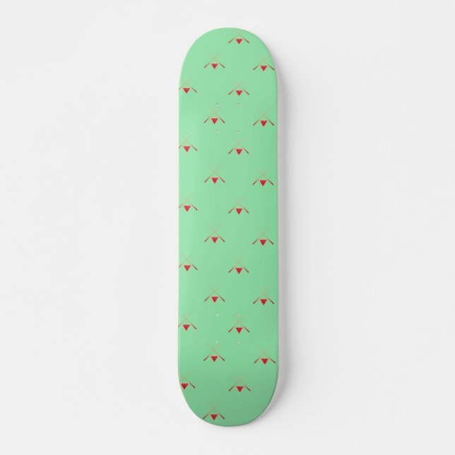 pool billiards on green skateboard (Front)