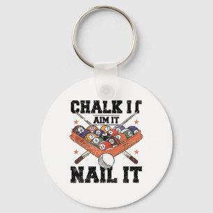 Pool Billiards Snooker Cue Player 10 Key Ring
