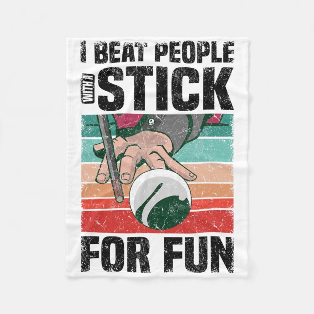 Pool Billiards Snooker Cue Player  Fleece Blanket (Front)