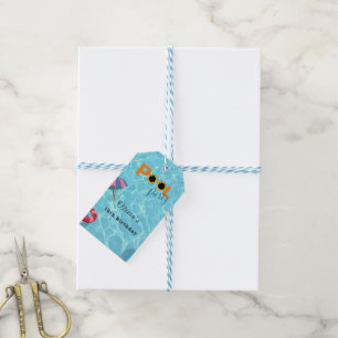 Pool Birthday Party celebration theme Gift Tags