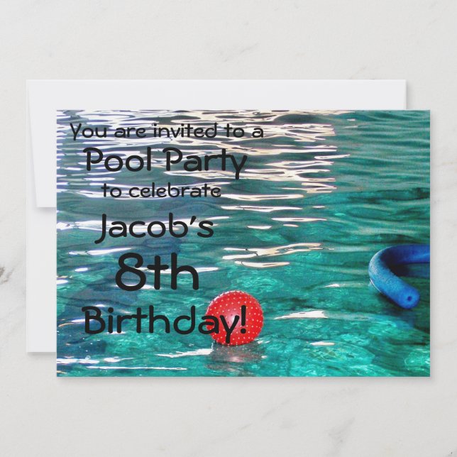 Pool Birthday Party Invitation (Front)
