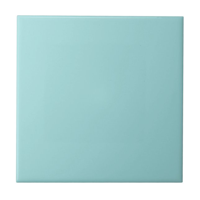 Pool Blue Personalised Aqua Teal Colour Background Tile (Front)