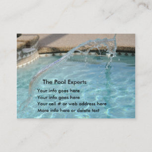 Pool blue water splash Business Cards