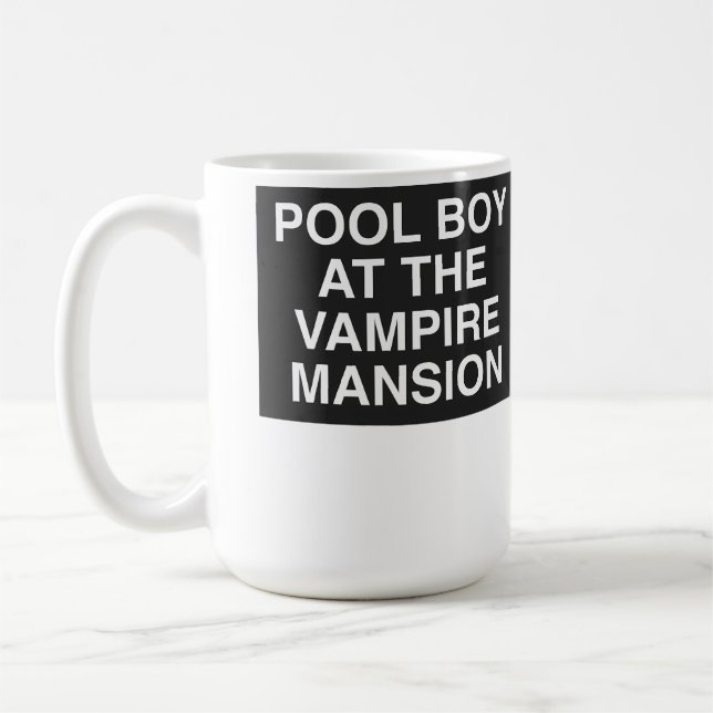 Pool Boy At The Vampire Mansion Coffee Mug (Left)