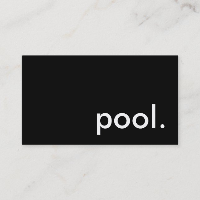 pool. business card (Front)