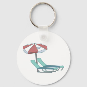 Pool Chairs and Umbrella Key Ring
