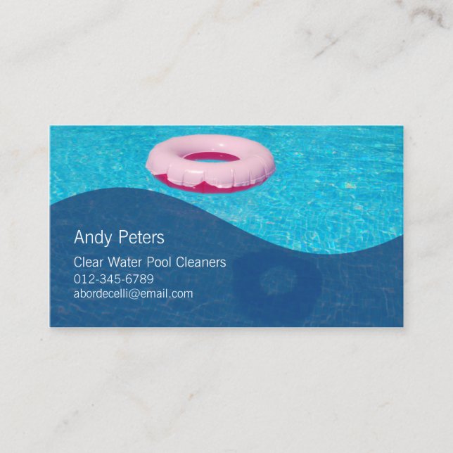 Pool Cleaner Business Card Clear Swimming Pool (Front)