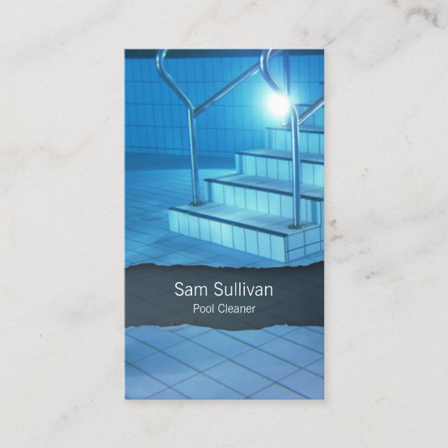 Pool Cleaner Clear Blue Pool Water Business Card (Front)