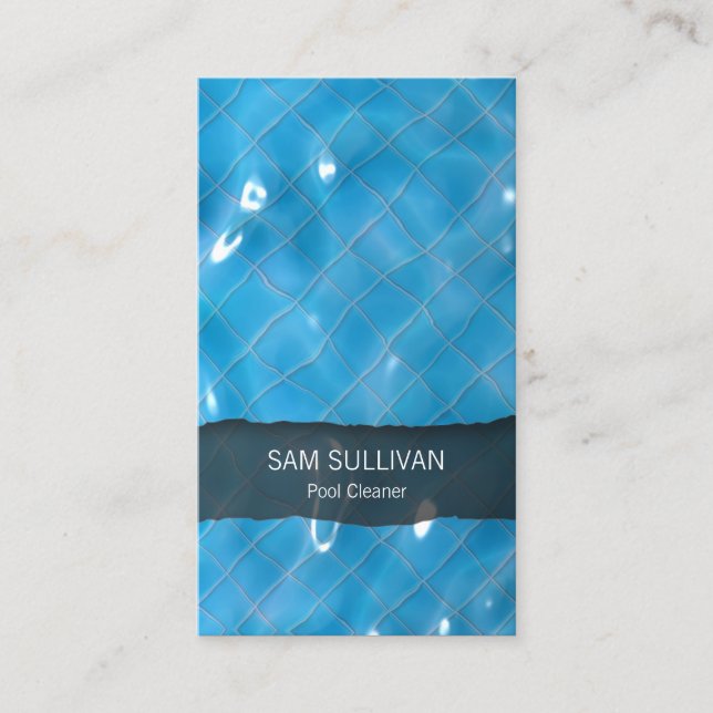 Pool Cleaner Clear Blue Water Business Card (Front)