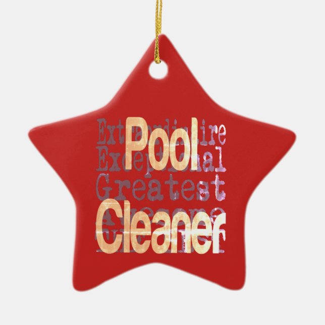Pool Cleaner Extraordinaire Ceramic Tree Decoration (Front)