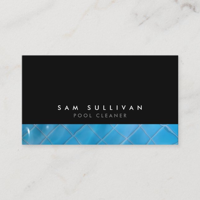 Pool Cleaner Trade Skill Clear Blue Water  Business Card (Front)