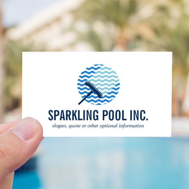 Pool Cleaning logo Repairing services professional Business Card (Creator Uploaded)