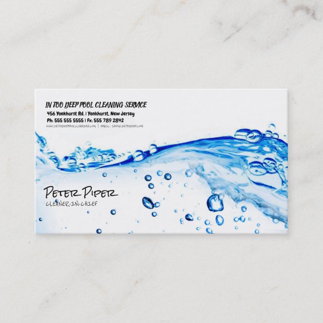Pool Cleaning Service Business Card (Front)