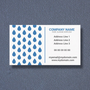 Pool Cleaning Service Business Card & water drop