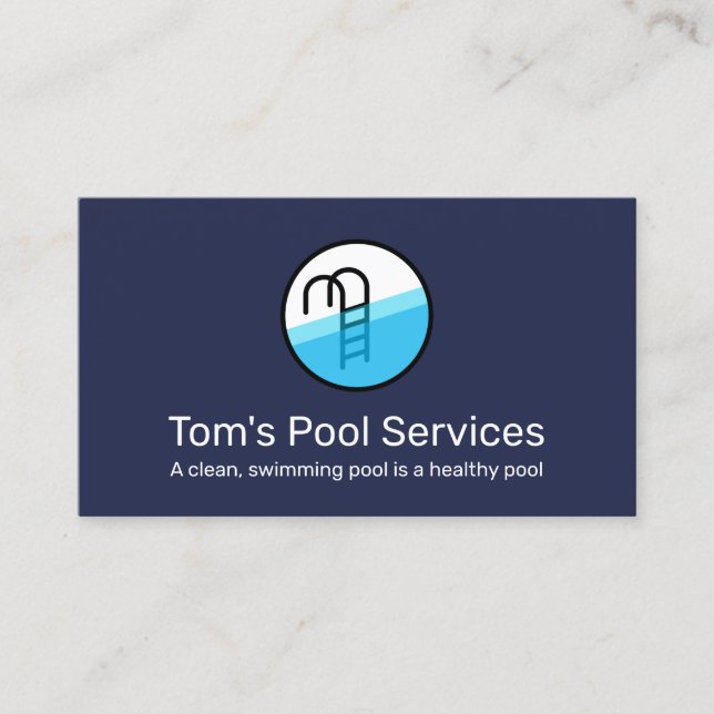 Pool Cleaning Service Logo  Business Card (Front)