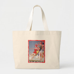 Pool Fun Vintage Large Tote Bag