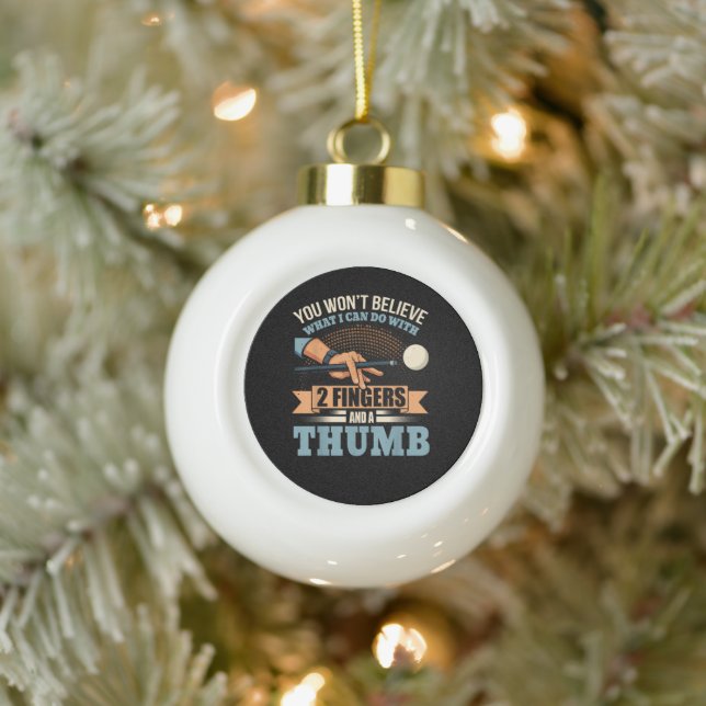Pool Funny Billiards Ceramic Ball Christmas Ornament (Tree)