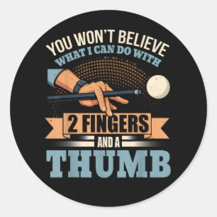 Pool Funny Billiards Classic Round Sticker