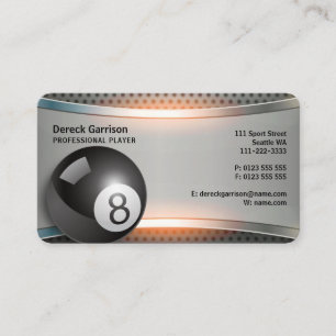 Pool Game Professional Player Business Card