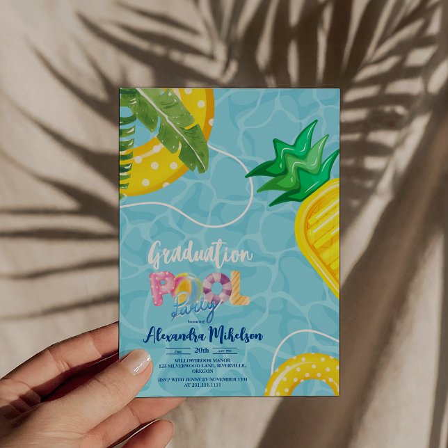 Pool Graduation Party Summer Grad Invitation (Creator Uploaded)