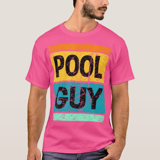 Pool Guy Funny Swimming T-Shirt (Front)
