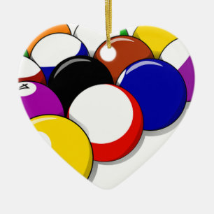 Pool Hall Balls Rack Em Sports Leisure Billiards Ceramic Tree Decoration