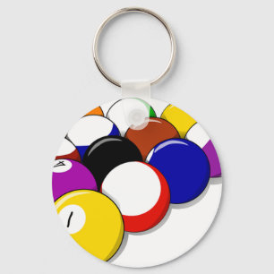 Pool Hall Balls Rack Em Sports Leisure Billiards Key Ring
