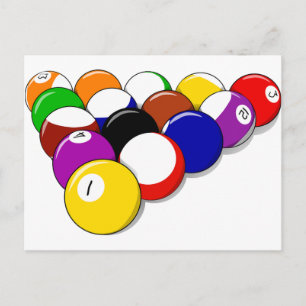 Pool Hall Balls Rack Em Sports Leisure Billiards Postcard