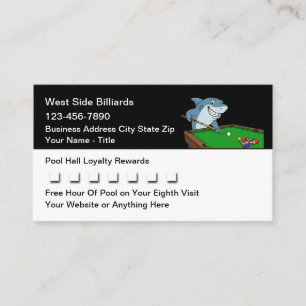 Pool Hall Billiards Customer Loyalty Rewards Card