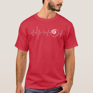 Pool Heartbeat Billiard Player Lover Sports Game g T-Shirt