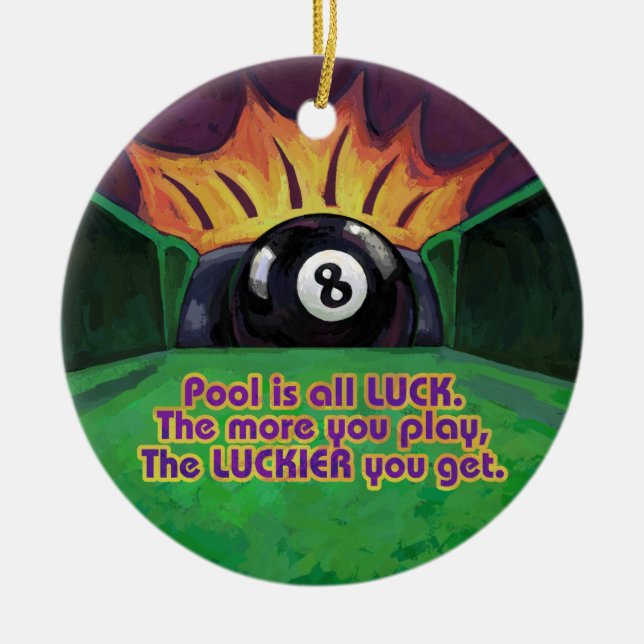 Pool is Luck Ceramic Tree Decoration (Front)