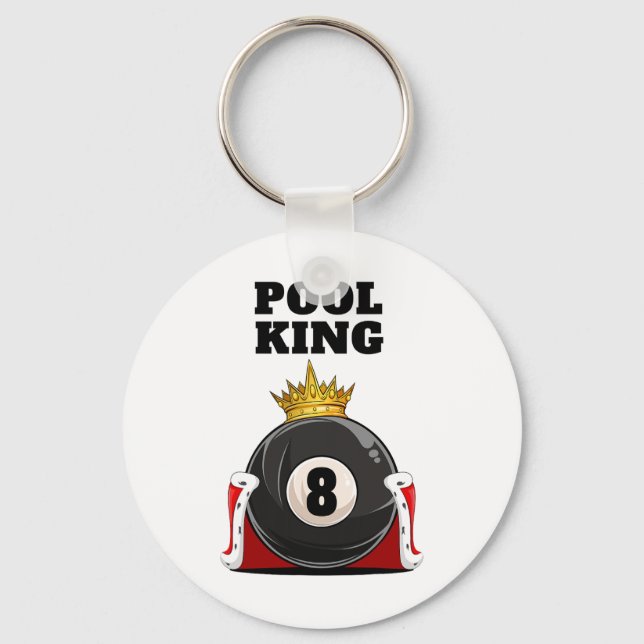 Pool King Boys Pool Billiards Mens Pool  Key Ring (Front)