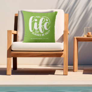 Pool Life Lime Green Cushion