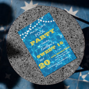 Pool Lights Citrus All Occasion Invitation