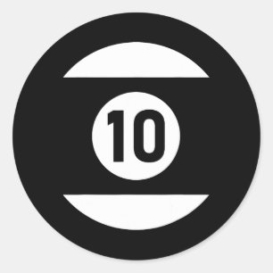 Pool Ll 10 Matching Billiards Gift Easy Halloween  Classic Round Sticker