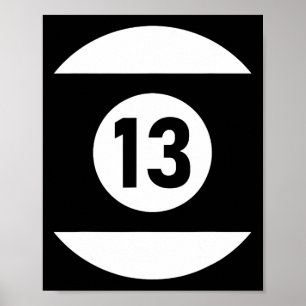 Pool Ll 13 Matching Billiards Gift Easy Halloween Poster