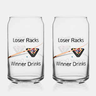 Pool Loser Racks Winner Drinks Can Glass