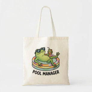 Pool Manager Funny Frog Summer Cartoon Tote Bag