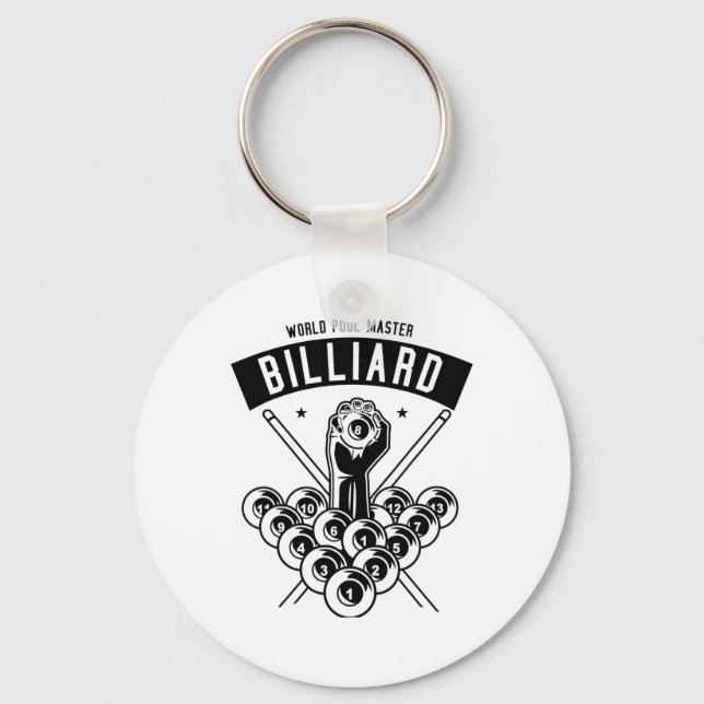 Pool Master Billiards Love Playing Pool  Key Ring (Front)
