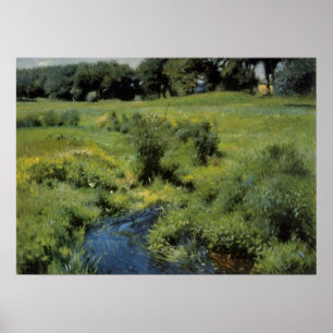 Pool Medfield by Dennis Miller Bunker, Vintage Art Poster