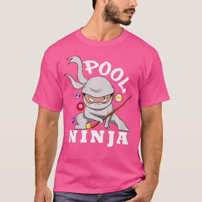 Pool Ninja Funny Pool Billiards Boy T-Shirt (Front)