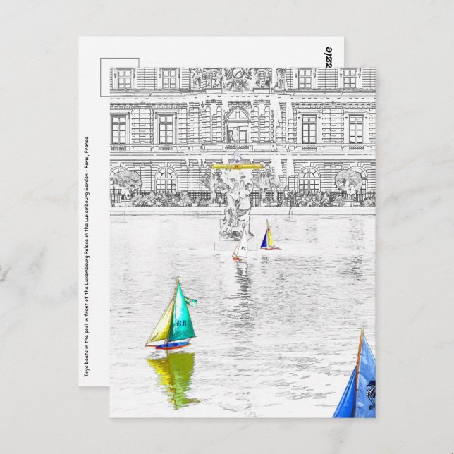 Pool of the Luxembourg Garden - Paris Postcard (Front/Back)