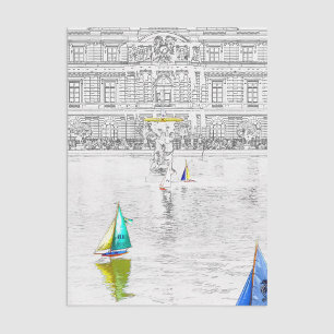 Pool of the Luxembourg Garden - Paris Tissue Paper