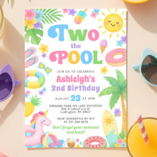 Pool Party 2nd Birthday Invitation - Two the Pool