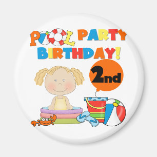 Pool Party 2nd Birthday Tshirts and Gifts Magnet