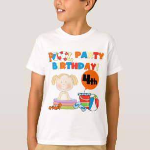 Pool Party 4th Birthday Tshirts and Gifts