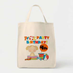Pool Party 4th Birthday Tshirts and Gifts Tote Bag