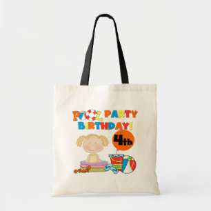 Pool Party 4th Birthday Tshirts and Gifts Tote Bag