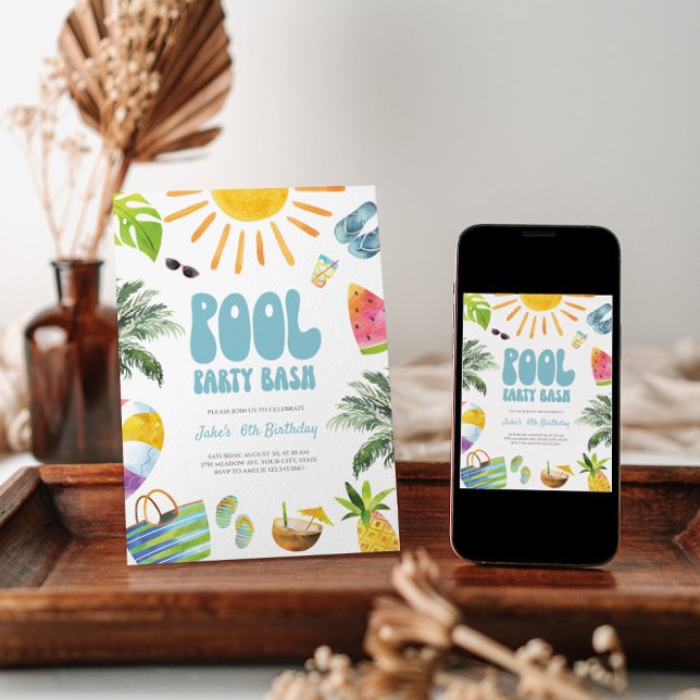 Pool Party Bash Birthday Invitation (Creator Uploaded)